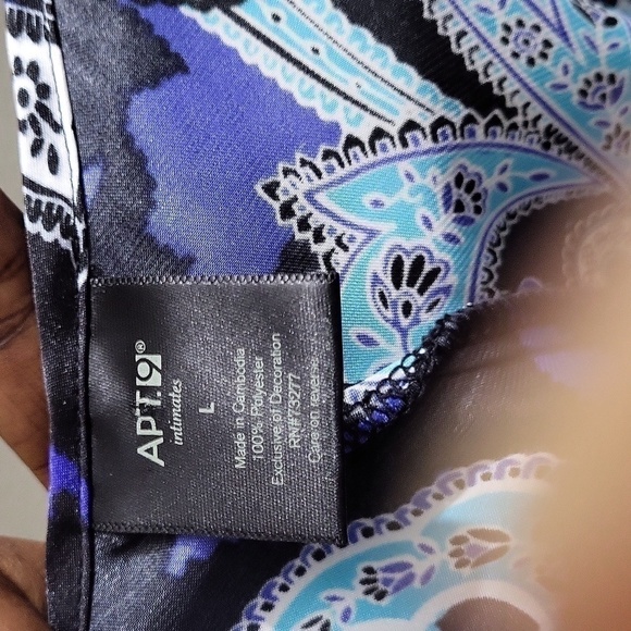 Apt 9 Parsley floral Print Babydoll Chemise/Lingerie in size Large - Picture 8 of 8